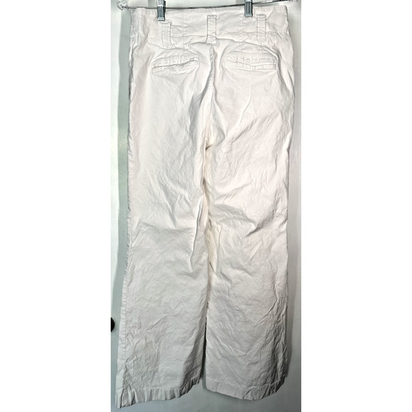 Anthropology Maeve Wide Leg Stretchy White Linen Blend Pants Womens 14 - Picture 2 of 11